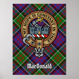 Poster Clan MacDonald do Clanranald Crest sobre Tartan