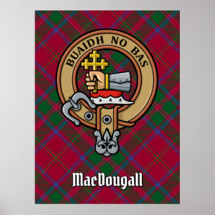 Poster Clan MacDougall Crest sobre Tartan