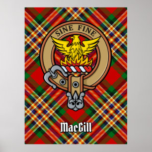 Poster Clan MacGill Crest sobre Tartan