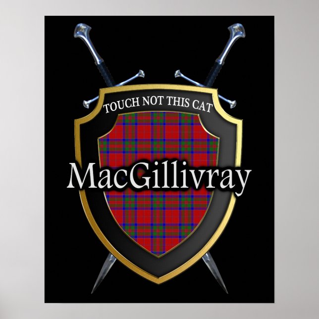 Pôster Clan MacGillivray Scottish Shield & Swords (Frente)