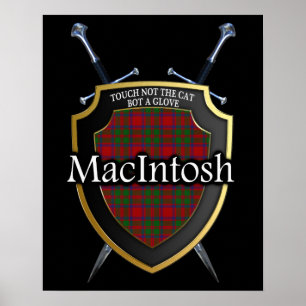 Pôster Clan MacIntosh Tartan Scottish Shield & Swords