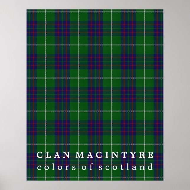 Poster Clan MacIntyre Colors of Scotland Tartan (Frente)