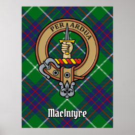 Poster Clan MacIntyre Crest sobre Tartan