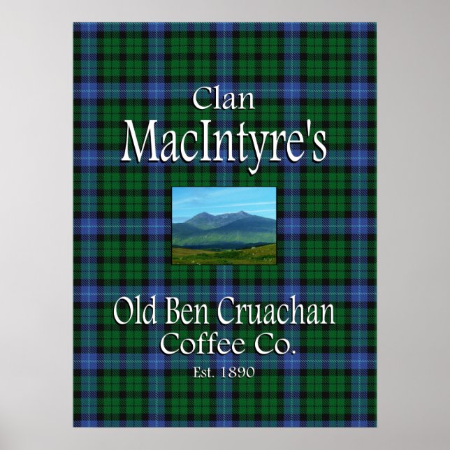 Pôster Clan MacIntyre é o antigo Ben Cruachan Coffee Co. (Frente)