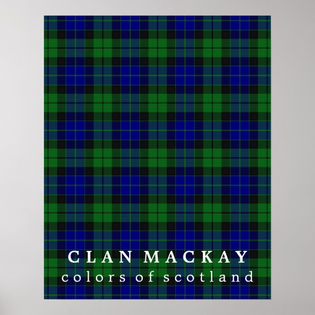 Pôster Clan MacKay Colors da Scotland Tartan (Frente)