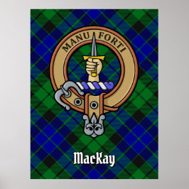 Poster Clan MacKay Crest sobre Tartan