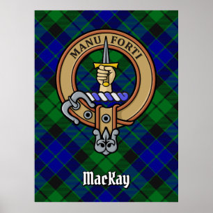 Poster Clan MacKay Crest sobre Tartan