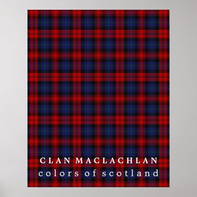 Poster Clan MacLachlan Colors da Scotland Tartan (Frente)