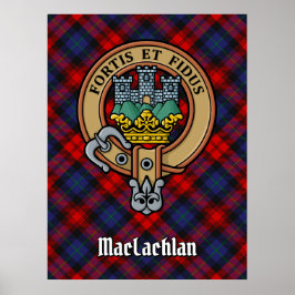 Poster Clan MacLachlan Crest sobre Tartan