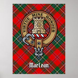 Poster Clan MacLean Crest sobre Tartan