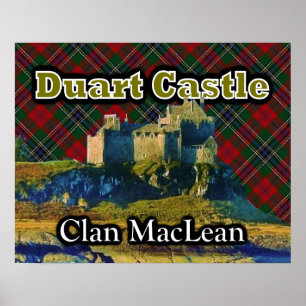 Pôster Clan MacLean Duart Castle Tartan Sky