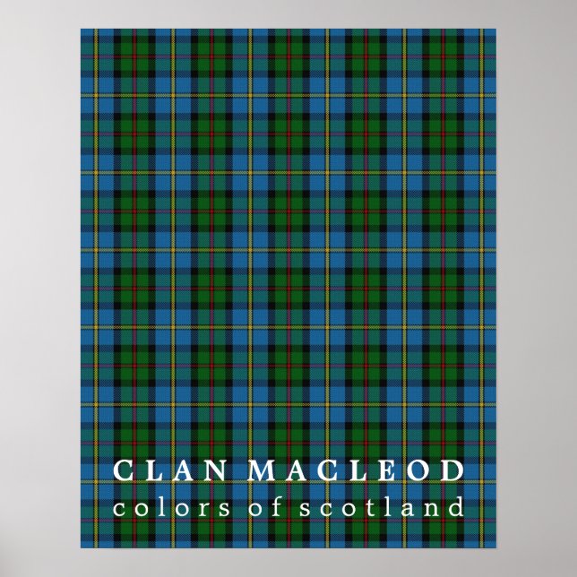 Poster Clan MacLeod da Harris Colors da Escócia Tartan (Frente)