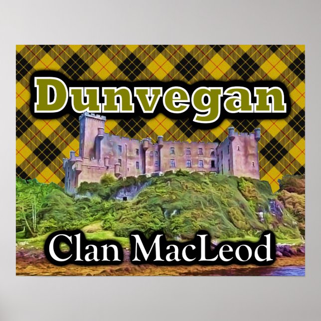 Pôster Clan MacLeod Dunvegan Castle Tartan Sky (Frente)