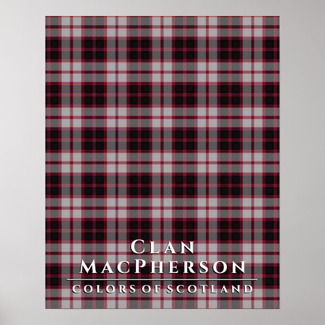 Poster Clan MacPherson Colors da Escócia 2 Tartan (Frente)