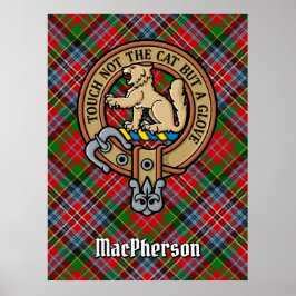 Poster Clan MacPherson Crest sobre Tartan