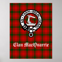 Poster Clan MacQuarrie Tartan e Crest