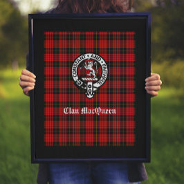 Poster Clan MacQueen Crest Crachá & Tartan
