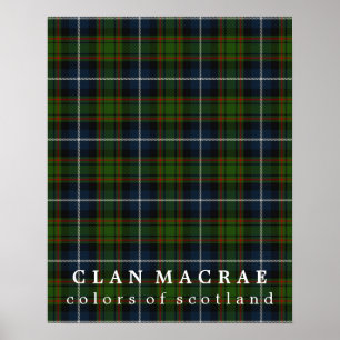 Pôster Clan MacRae Colors da Scotland Tartan