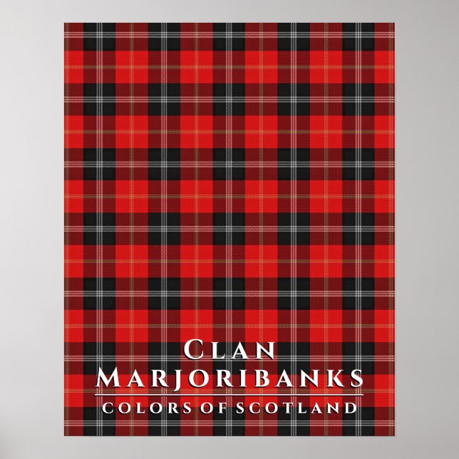 Poster Clan Marjoribanks Colors da Scotland 2 Tartan (Frente)