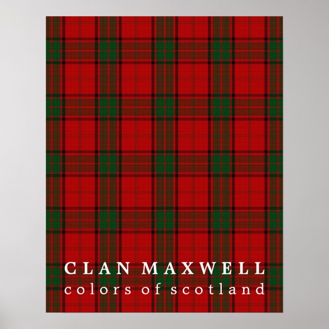Pôster Clan Maxwell Colors of Scotland Tartan (Frente)