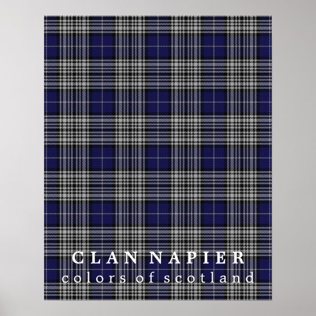 Poster Clan Napier Colors da Scotland Tartan (Frente)