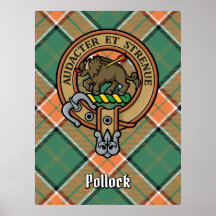Clan Pollock Crest sobre Tartan