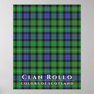 Poster Clan Rollo Colors da Scotland 2 Tartan Xadrez