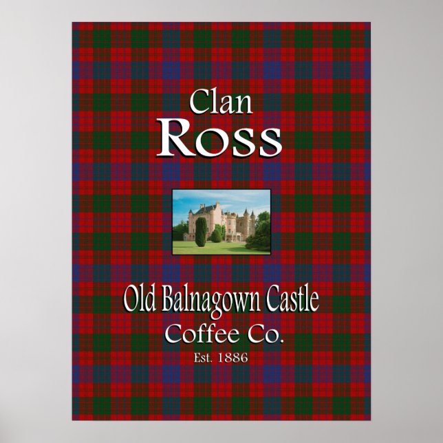 Poster Clan Ross Old Balnagown Castle Coffee Co. (Frente)