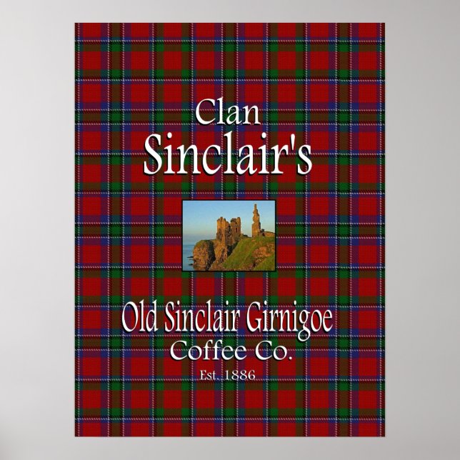 Pôster Clan Sinclair's Old Sinclair Girnigoe Coffee Co. (Frente)