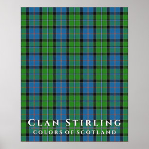 Poster Clan Stirling Colors of Scotland 2 Tartan Xadrez