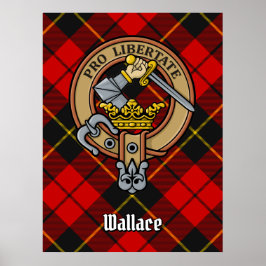 Poster Clan Wallace Crest sobre Tartan