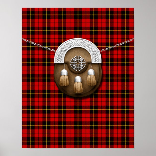 Pôster Clan Wallace Tartan E Sporran (Frente)