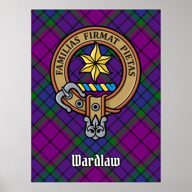 Poster Clan Wardlaw Crest sobre Tartan (Frente)