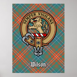 Poster Clan Wilson Crest sobre o Antigo Tartan