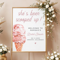 CLARA Retro Ice Cream Blush Bridal Shower Welcome
