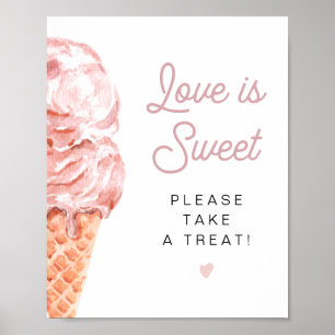 Poster CLARA Retro Sorvete Love is Sweet Take a Tratation
