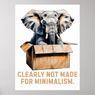 Poster Claramente Não Feito para Minimalismo - Elefante E