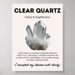Poster Claramente Significado de Cristal de Pedra Quartz