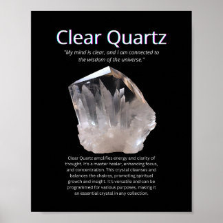 Poster Claramente Significado de Cristal de Pedra Quartz