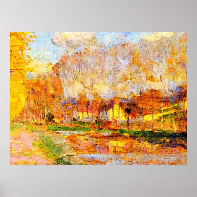 Poster Clarence Gagnon art, Canal du Loing, Moret (Frente)