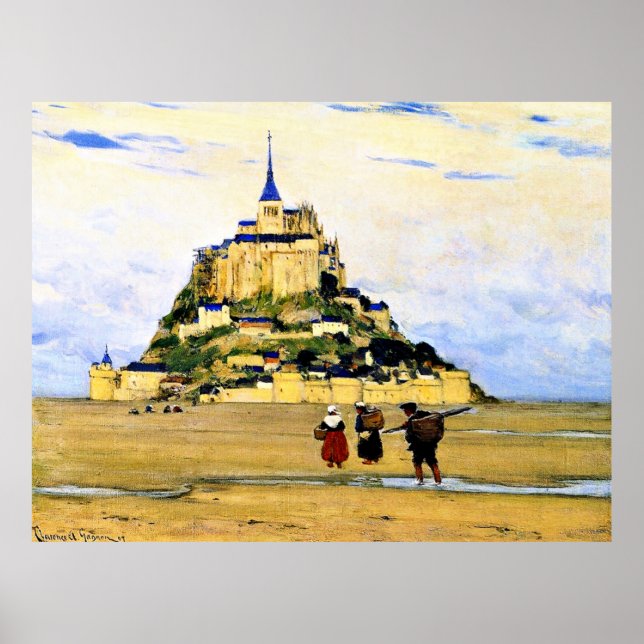 Poster Clarence Gagnon art, Mont-Santo Michel, Manhã (Frente)