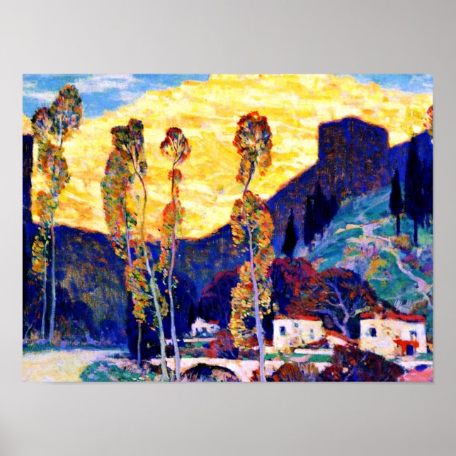 Poster Clarence Gagnon art, noite, Siena (Frente)