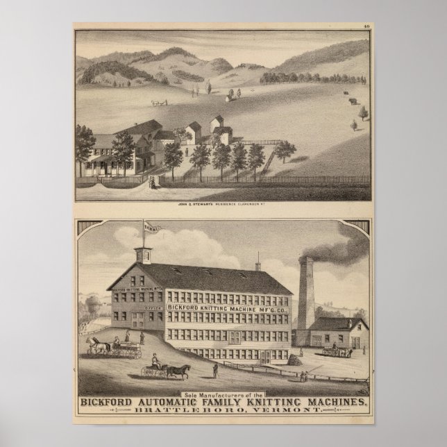 Pôster Clarendon Bickford Knitting Machine (Frente)