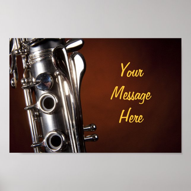 Poster Clarinet com Mensagem Personalizada (Frente)