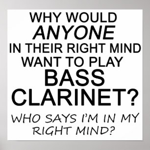 Pôster Clarinete baixo da mente direita