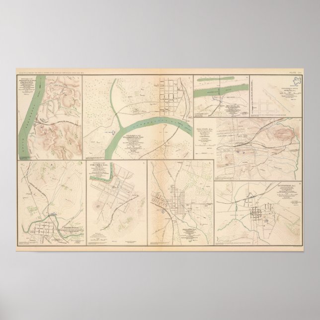 Poster Clarksville, Tenn, Dalton, Ga (Frente)