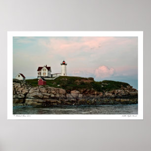Poster claro do por do sol do Nubble