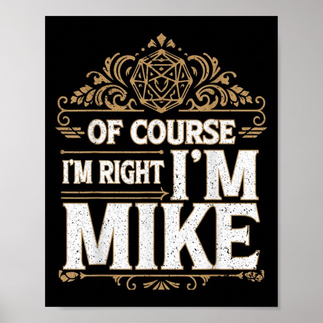 Poster Claro Que Estou Certo, Mike Primeiro Nome Mike (Frente)