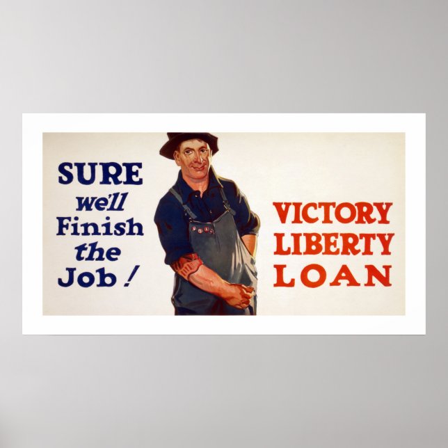 Pôster Claro que vamos terminar o trabalho! (branca) (Frente)