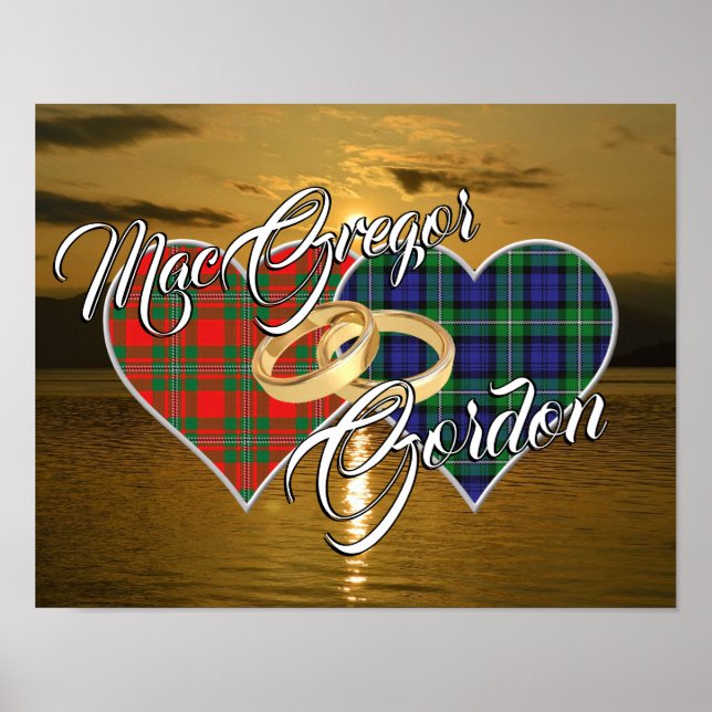Poster Clãs Escoceses Casando Ring Tartan Hearts (Frente)